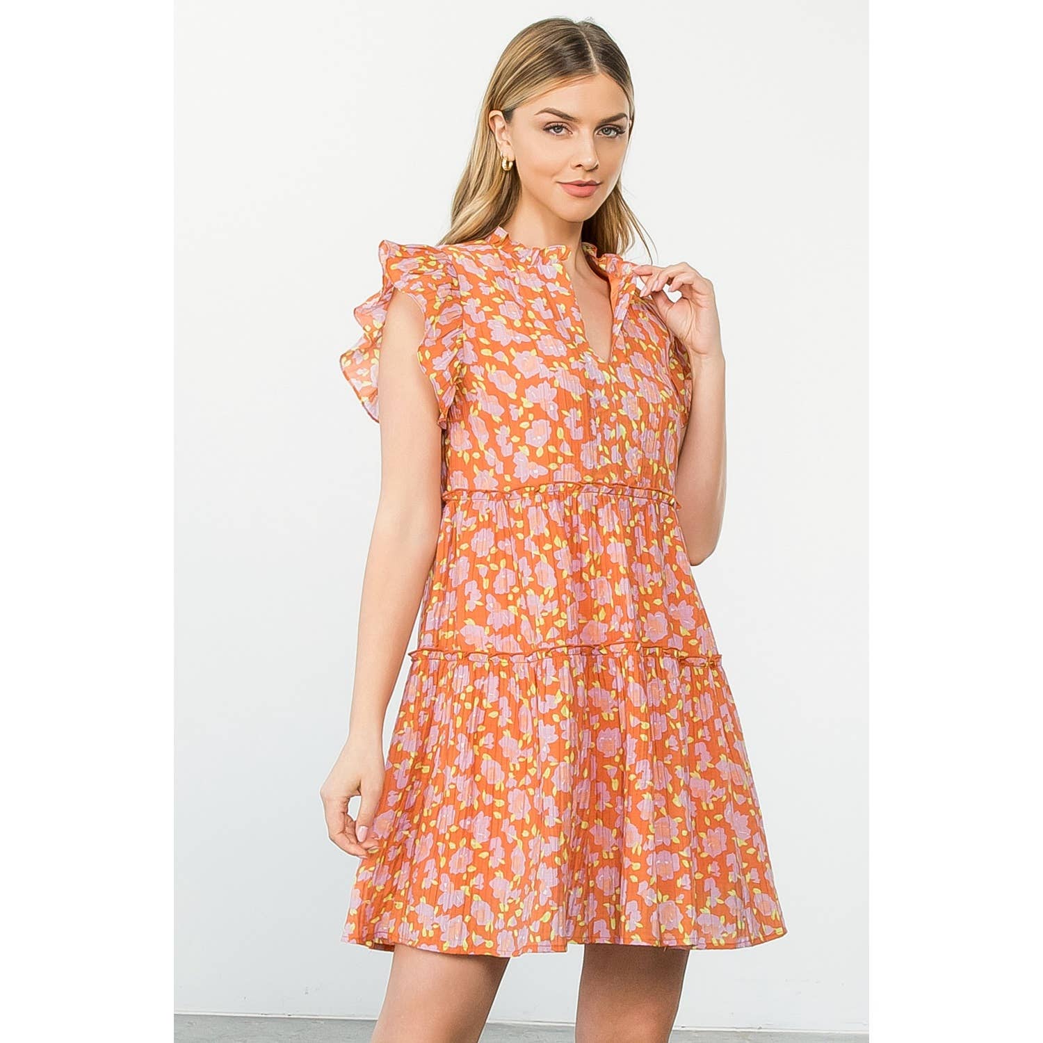 Flower Print Tiered Dress