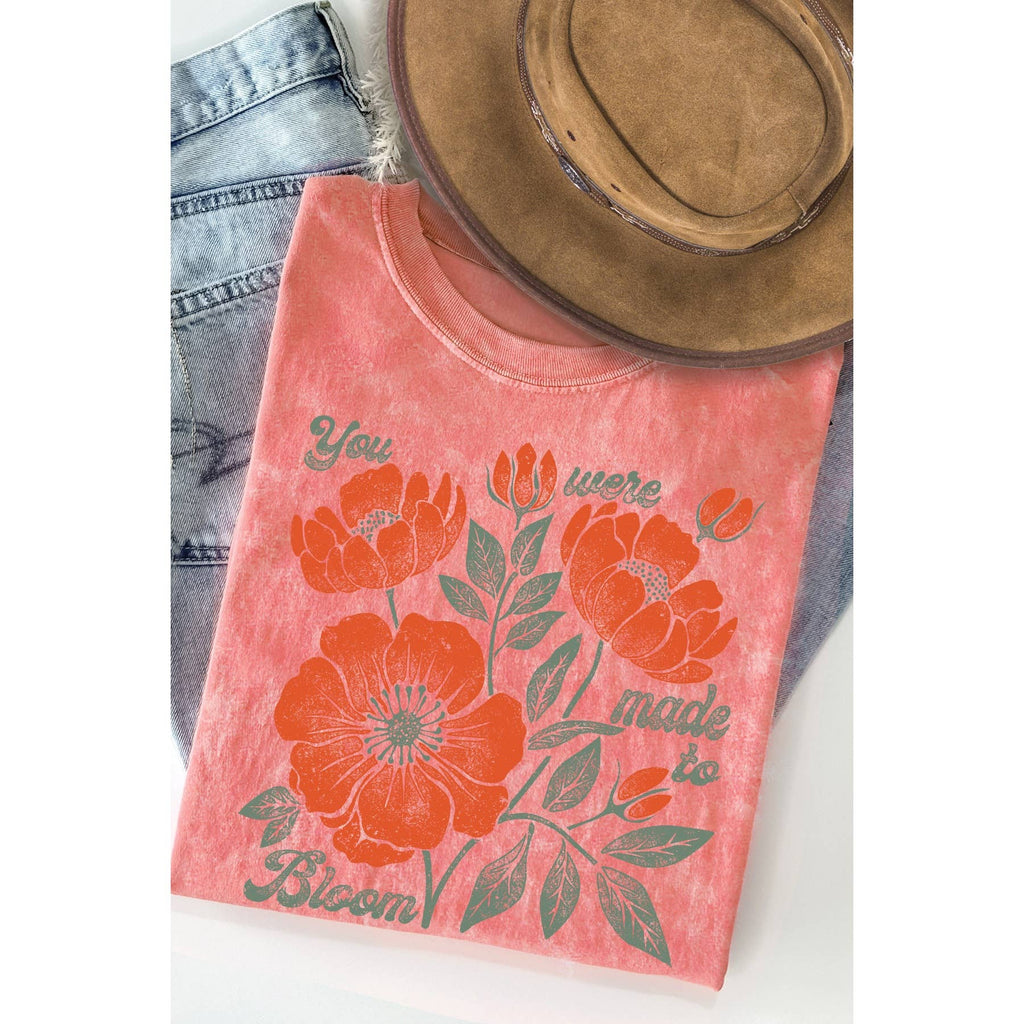 You Were Made To Bloom Mineral Washed T Shirt