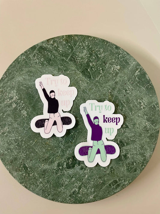 Girl Snowboarding Die-Cut Sticker