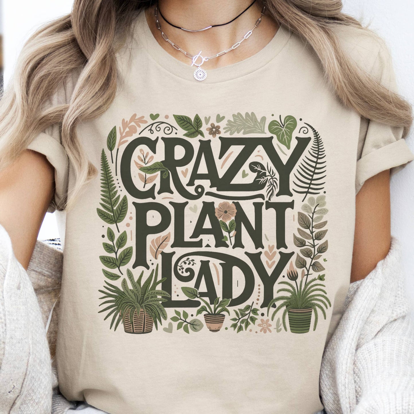 Plant Crazy Lady Gardening Garden Florist Market Graphic Tee