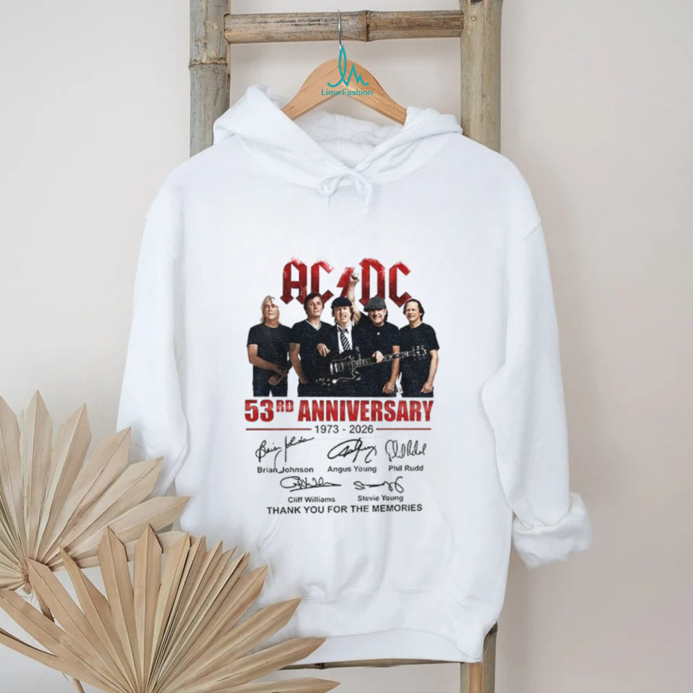 ACDC 53 Years 1973 2026 Rock Band Signature shirt