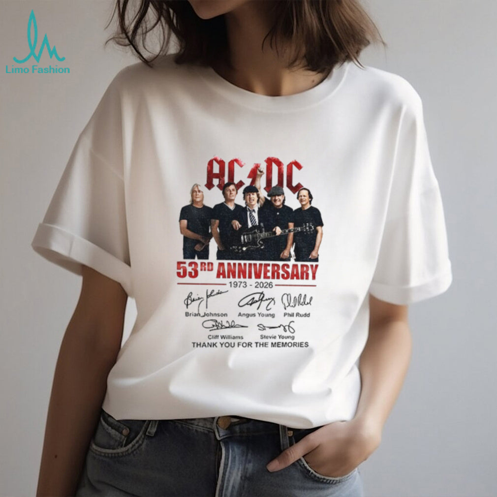 ACDC 53 Years 1973 2026 Rock Band Signature shirt