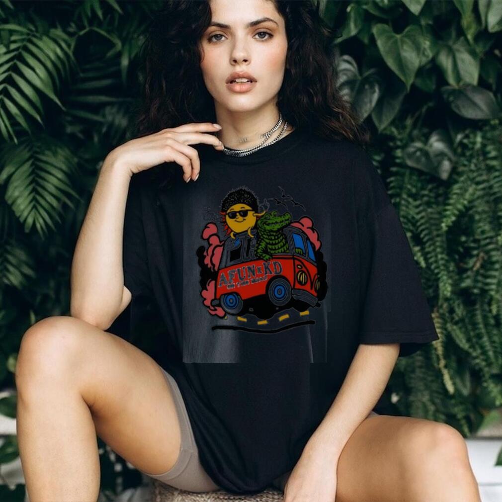 Afun x KD on the Road cartoon graphic shirt