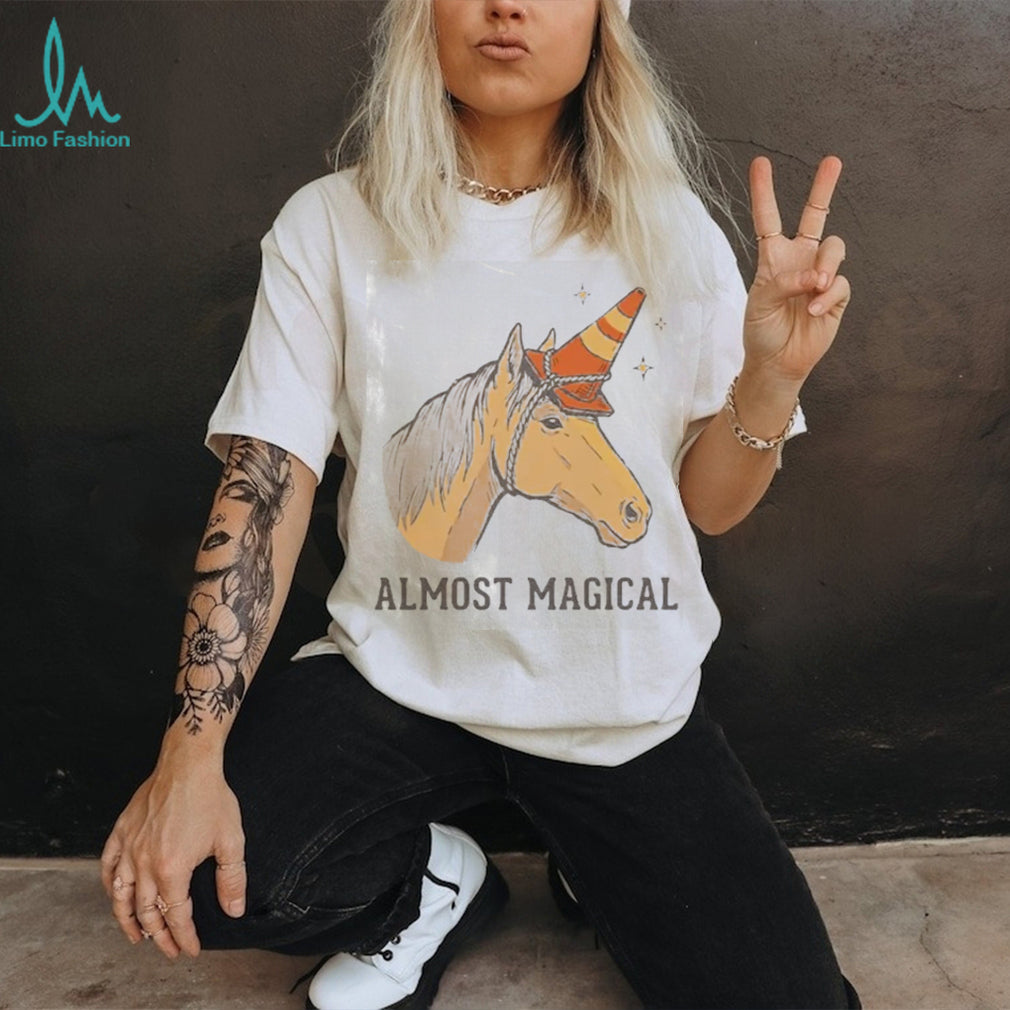Almost Magical Construction Cone Unicorn Shirt