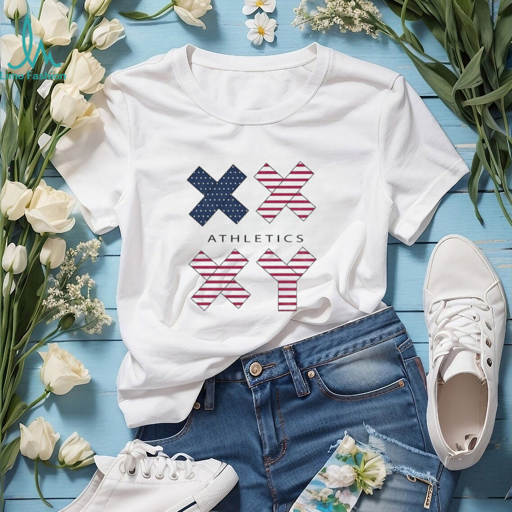 American Flag XX XY Genetics Patriotic Athletic shirt