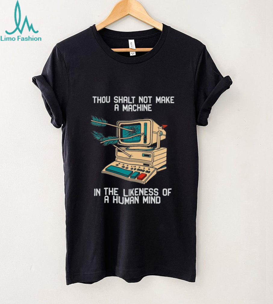 Anti AI Art Tech Human Mind Retro Computer Arrow Shirt