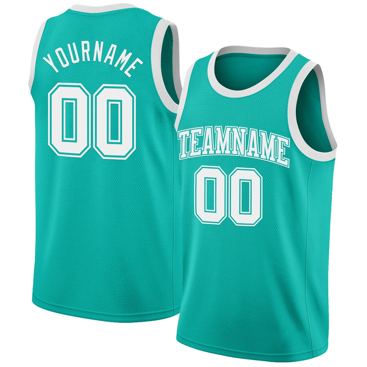 Custom Aqua White Authentic Basketball Jersey