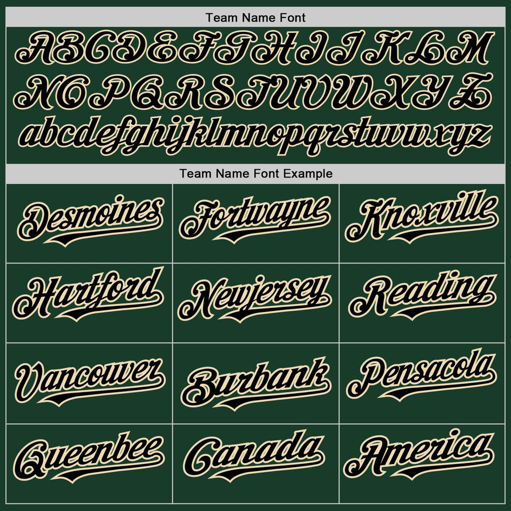 Custom Green Black-City Cream 3 Colors Arm Shapes Authentic Baseball Jersey