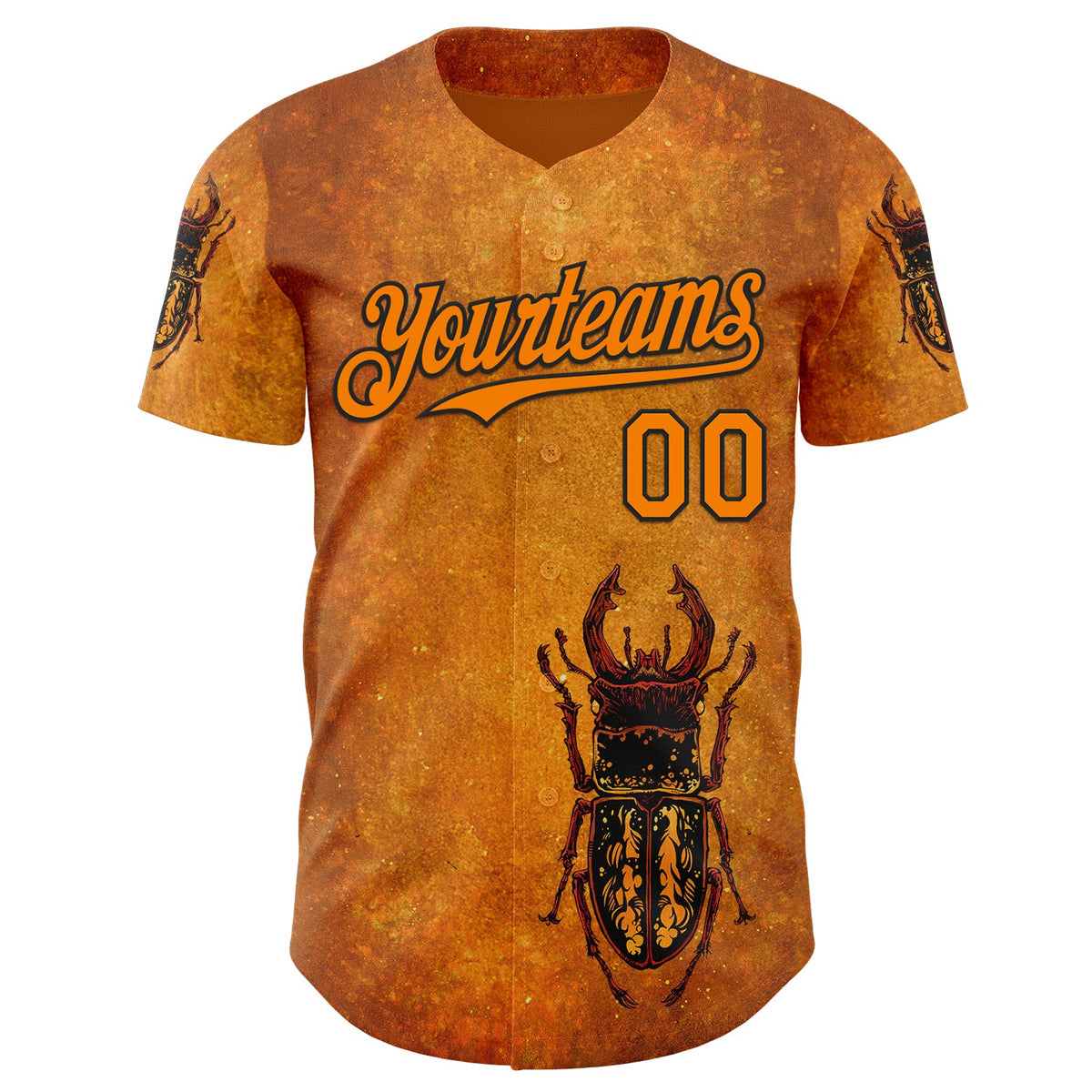 Custom Yellow Bay Orange-Black David Lozeau The Stag Beetle Authentic Baseball Jersey