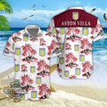 Aston Villa Hawaiian Shirt And Shorts Custom Name Sports League Aloha Shirts Aston Villa F C Soccer Club Gift Personalized Aston Villa Buton Up Shirt