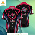 Atlanta Braves Hawaiian Shirt Pinstripe Tropical Baseball Apparel