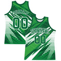 Custom Kelly Green White Line Round Neck Sublimation Basketball Suit Jersey