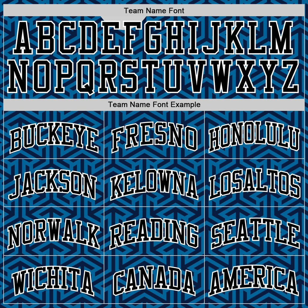 Custom Blue Black-White Arrow Shape Round Neck Sublimation Basketball Suit Jersey