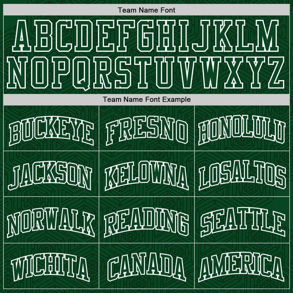 Custom Green White Geometric Shape Round Neck Sublimation Basketball Suit Jersey