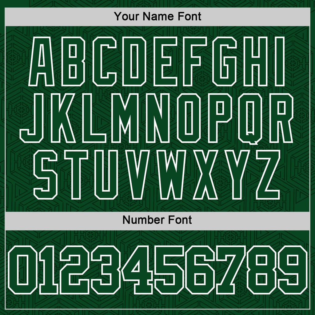 Custom Green White Geometric Shape Round Neck Sublimation Basketball Suit Jersey
