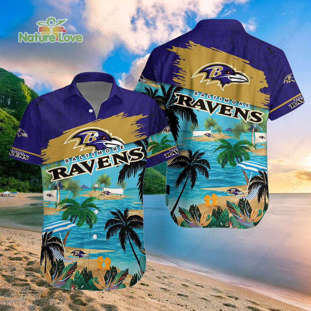 Baltimore Ravens Summer Beach Aloha Baltimore Ravens Hawaiian Shirt
