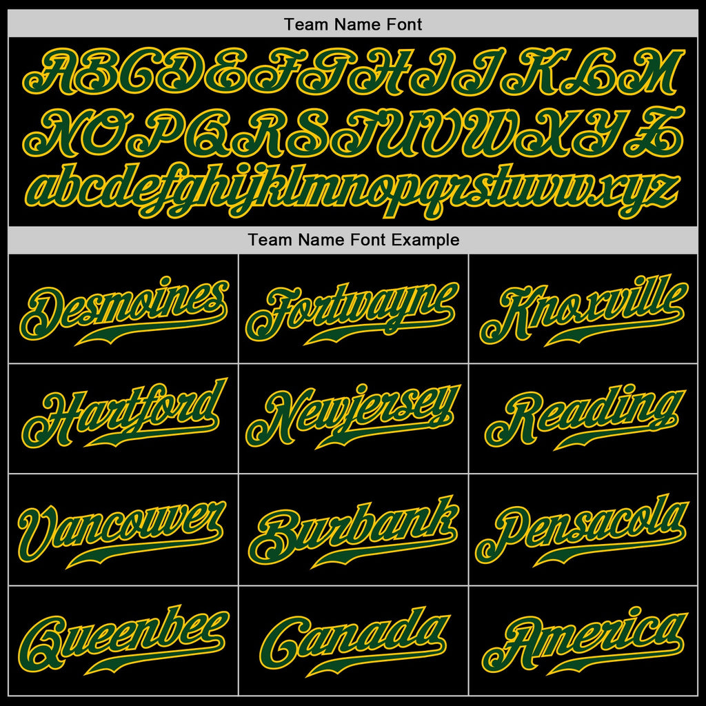 Custom Black Green-Gold Authentic Baseball Jersey