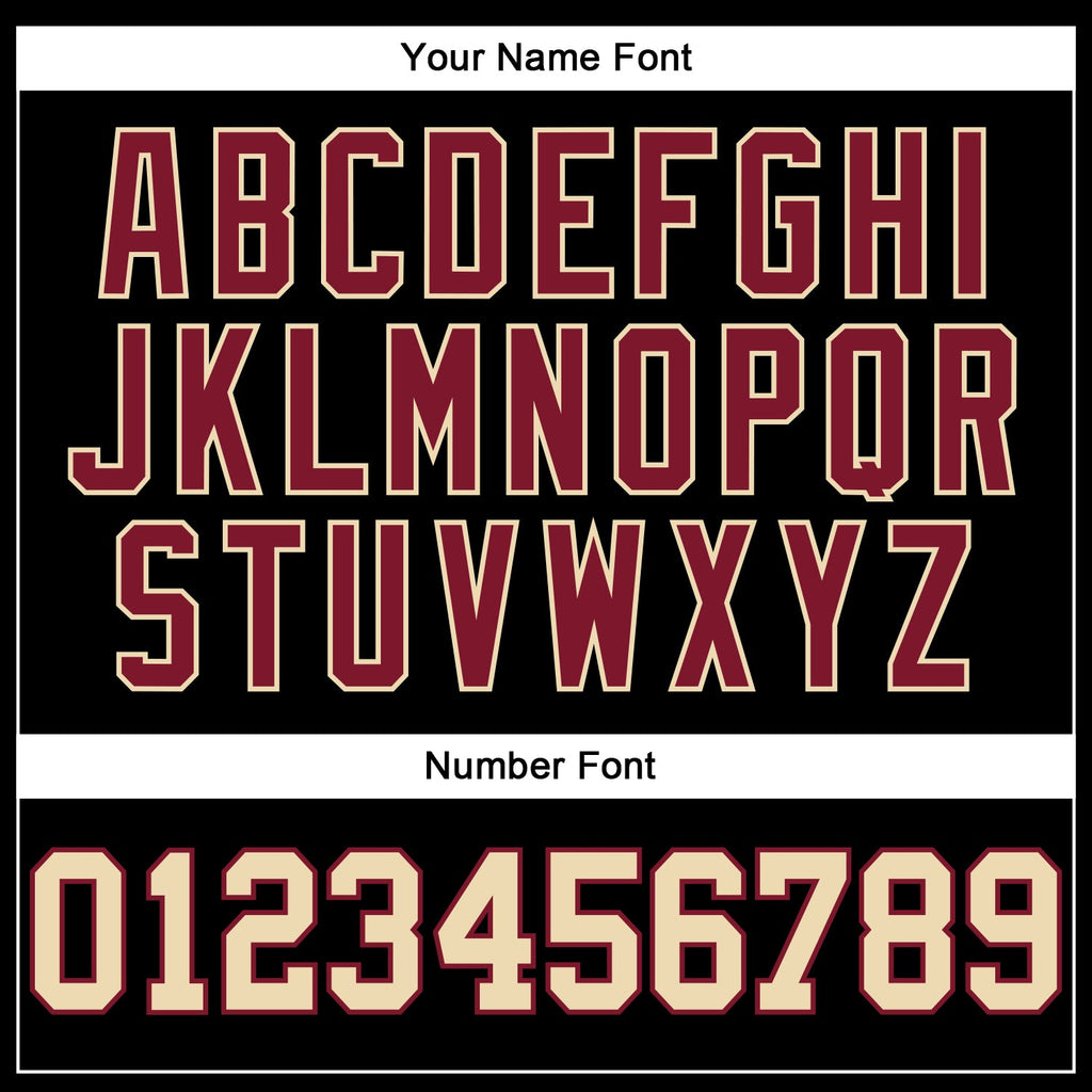 Custom Black Cream-Crimson Authentic Football Jersey