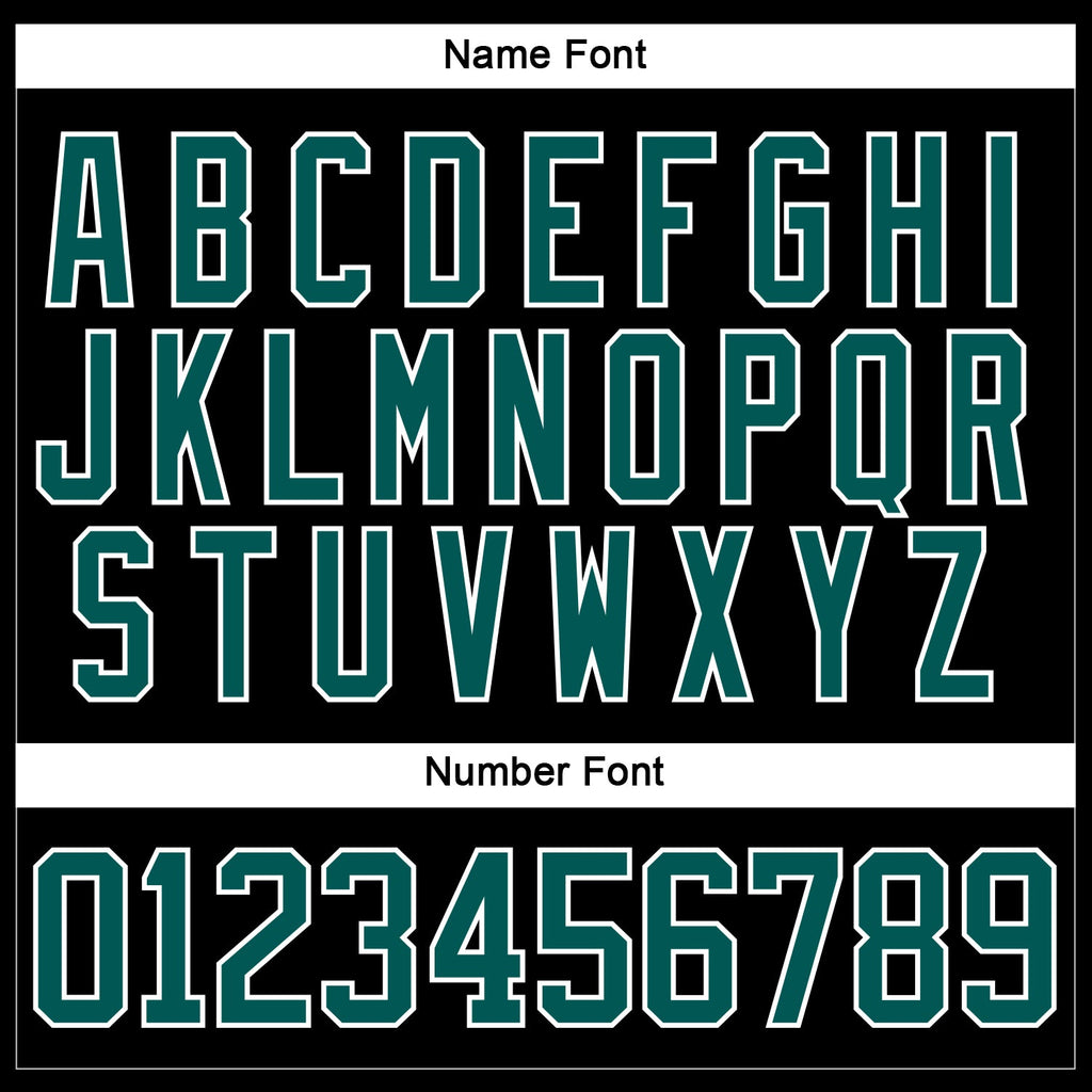Custom Black Midnight Green-White Hockey Lace Neck Jersey
