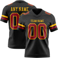 Custom Black Cardinal-Gold Authentic Football Jersey