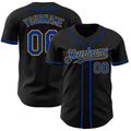 Custom Black Royal-Old Gold Authentic Baseball Jersey