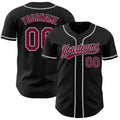 Custom Black Maroon-Gray Authentic Baseball Jersey