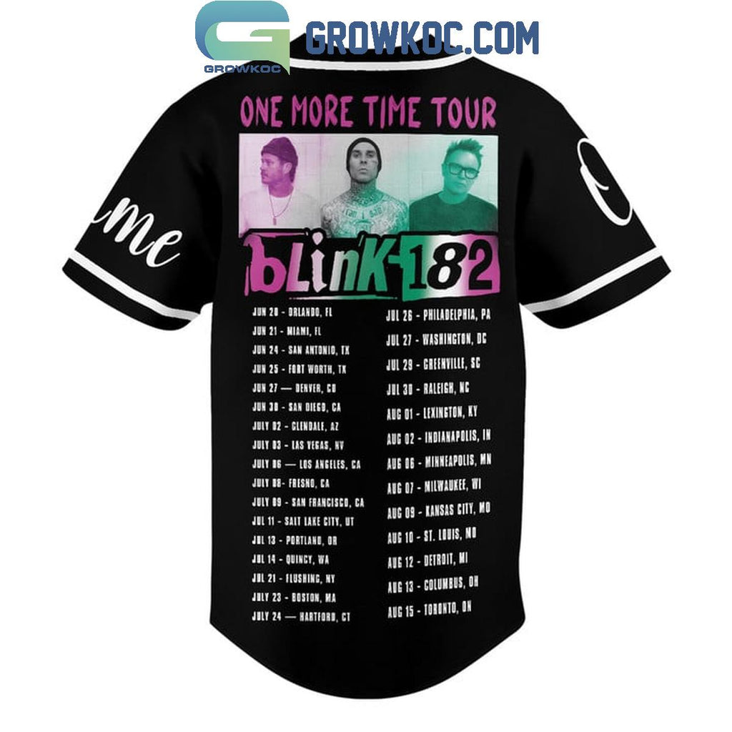 Blink 182 One More Time Tour 2024 Personalized Baseball Jersey