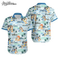 Bluey Family Summer Beach Hawaiian Shirt