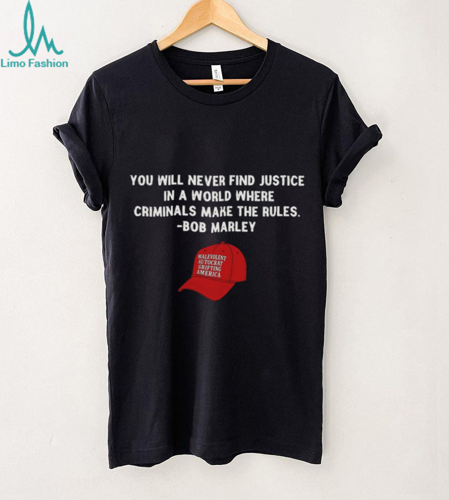 Bob Marley Criminals Make The Rules Red Cap Justice Shirt