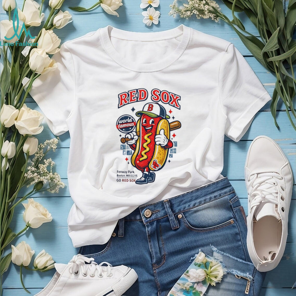 Boston Red Sox hotdog illustration shirt