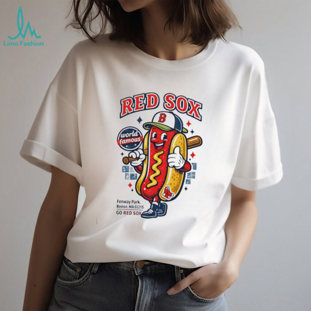 Boston Red Sox hotdog illustration shirt
