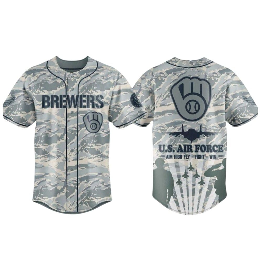 Brewers Veteran US Air Force 2025 Baseball Jersey - Grishko.com