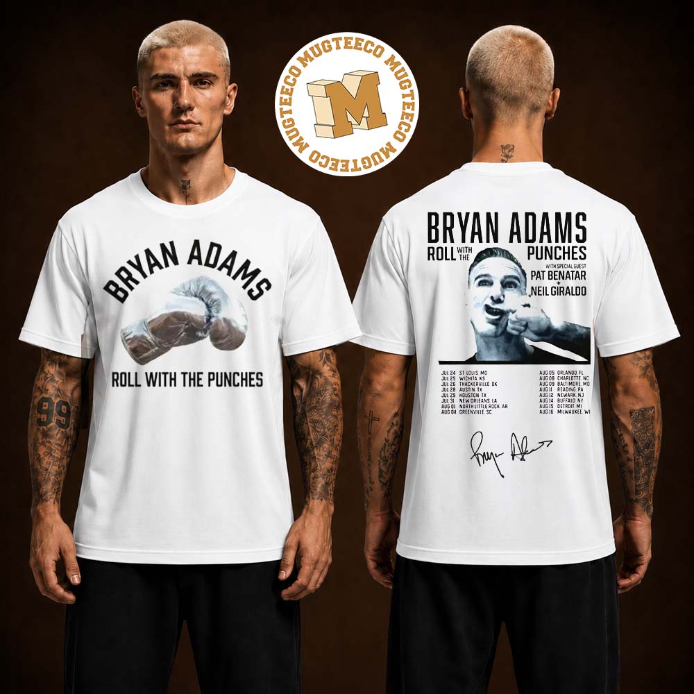 Bryan Adams Roll With The Punches Concert Tour 2026 Two Sided Unisex T Shirt