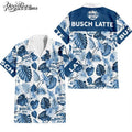 Busch Latte Tropical Flower Hawaiian Shirt
