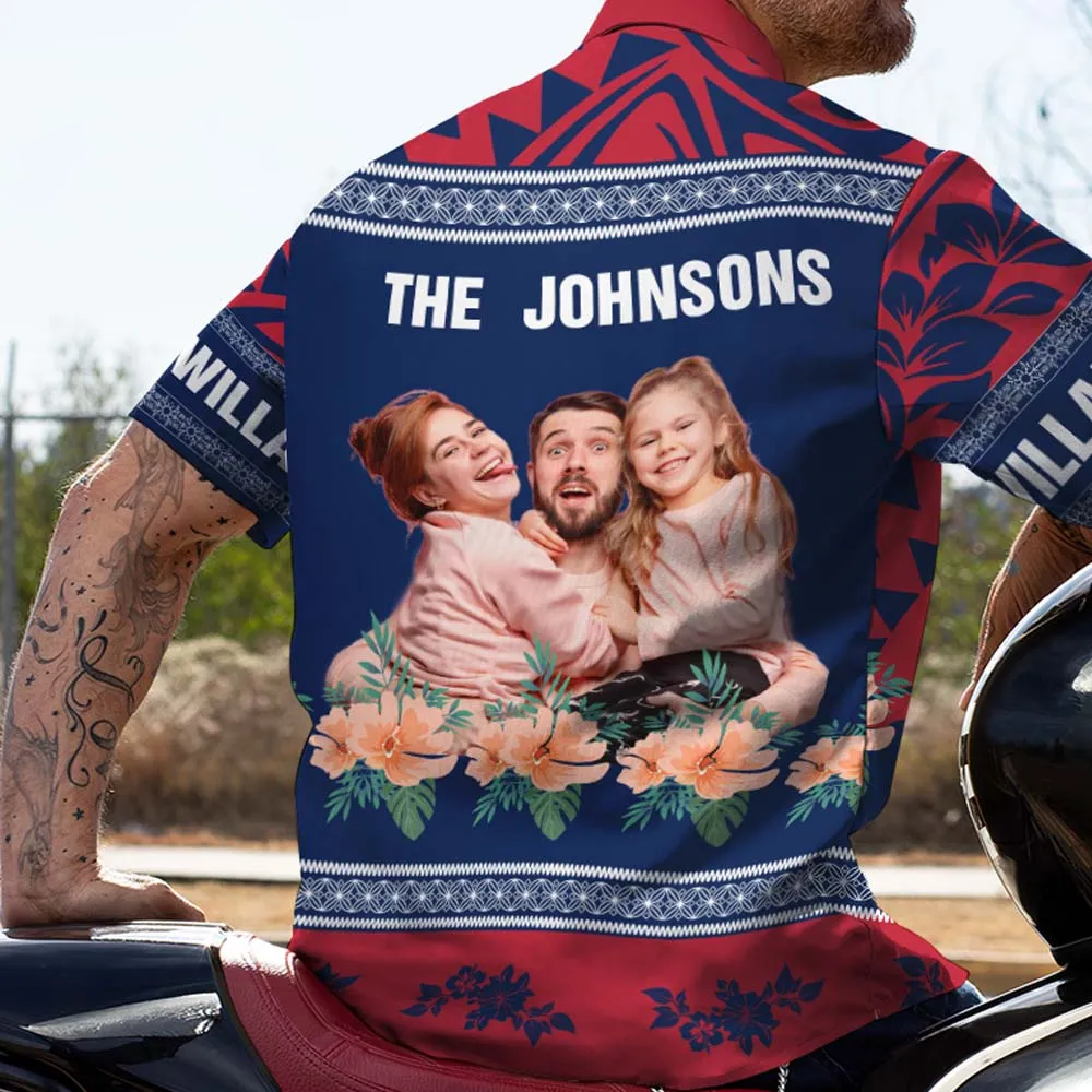 Custom Famliy Aloha Shirt Personalized Hibiscus Tropical Hawaiian Shirts For Men