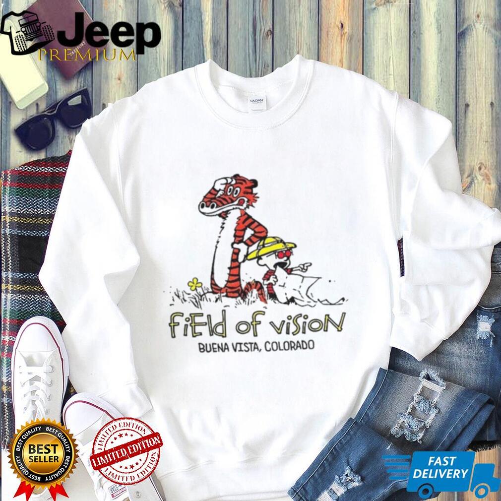 Calvin and Hobbes cartoon Field of Vision Buena Vista Colorado shirt