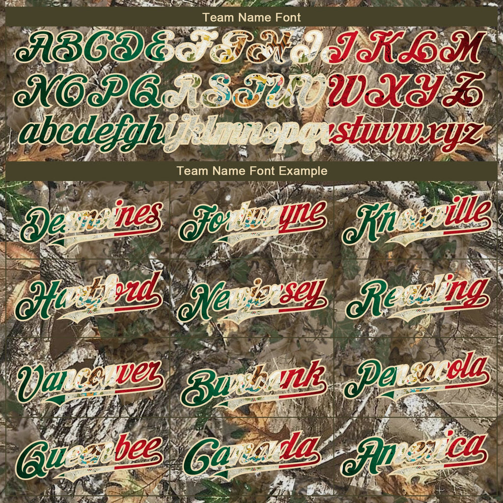 Custom Camo Vintage Mexican Flag-Cream 3D Woodland Camo Authentic Salute To Service Baseball Jersey