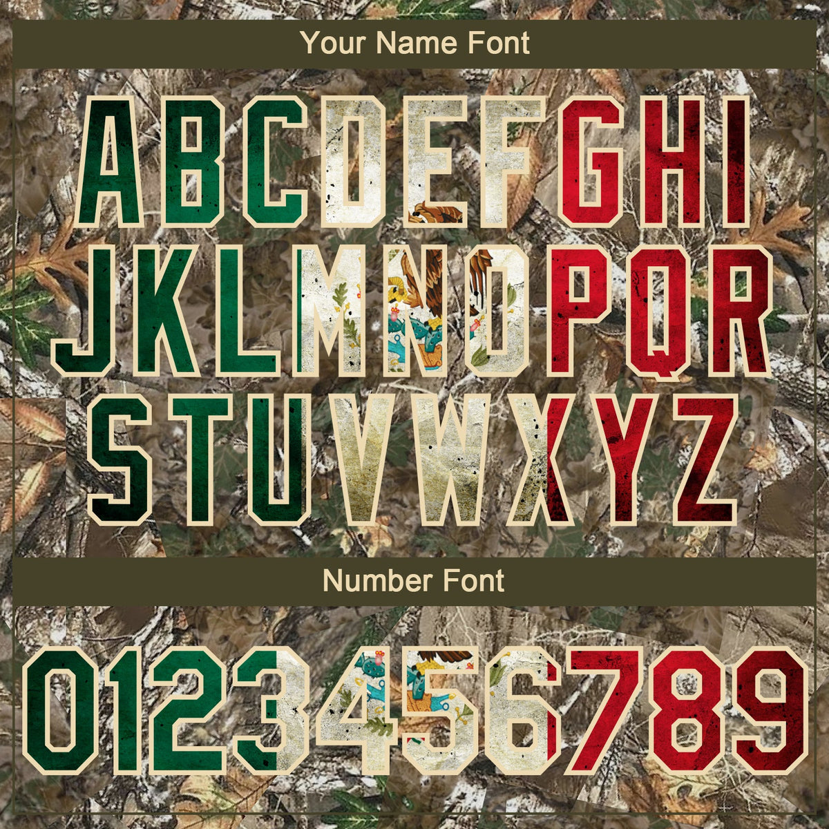 Custom Camo Vintage Mexican Flag-Cream 3D Woodland Camo Authentic Salute To Service Baseball Jersey