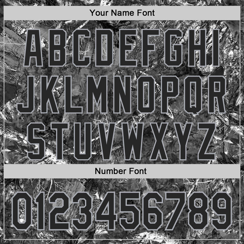 Custom Camo Black-Gray Woodland Forest Camouflage Authentic Salute To Service Baseball Jersey
