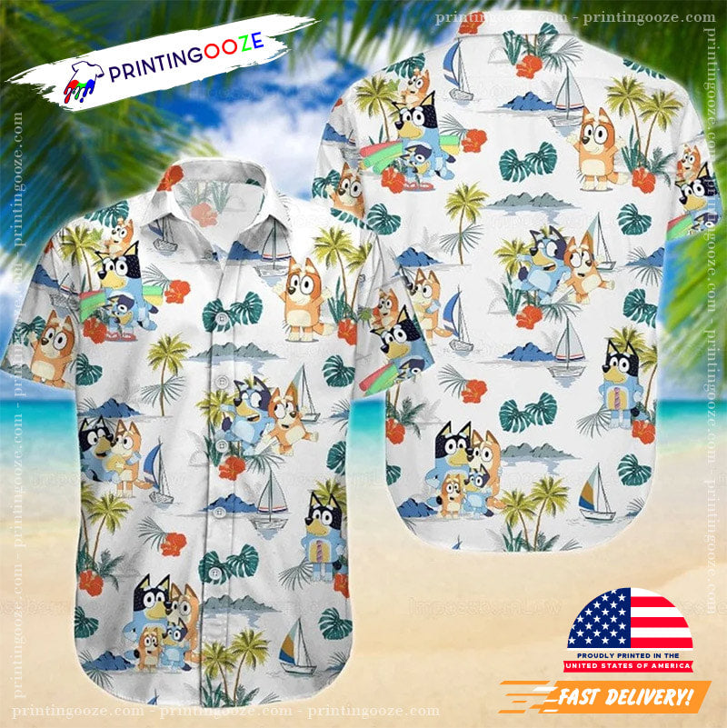 Cartoon Bluey Dad Hawaiian Shirt