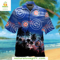 Chicago Cubs Hawaiian Shirt Palm Silhouette Tropical Baseball Apparel
