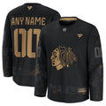 Chicago Blackhawks 2024 Military Appreciation Personalized Long Sleeve Practice Jersey - Black