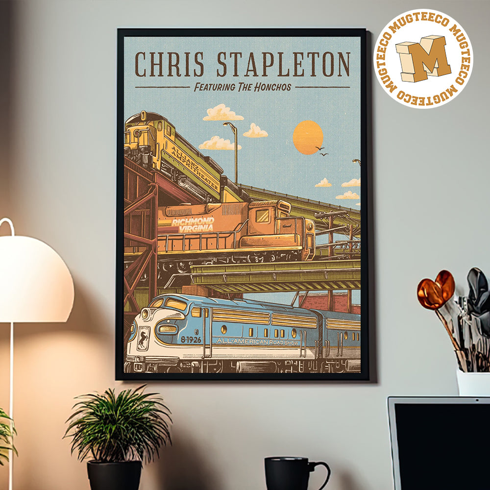 Chris Stapleton All American Road Show Richmond Virginia 2026 Event Poster At Allianz Amphitheater On August 19 2026 Home Decor Poster Canvas