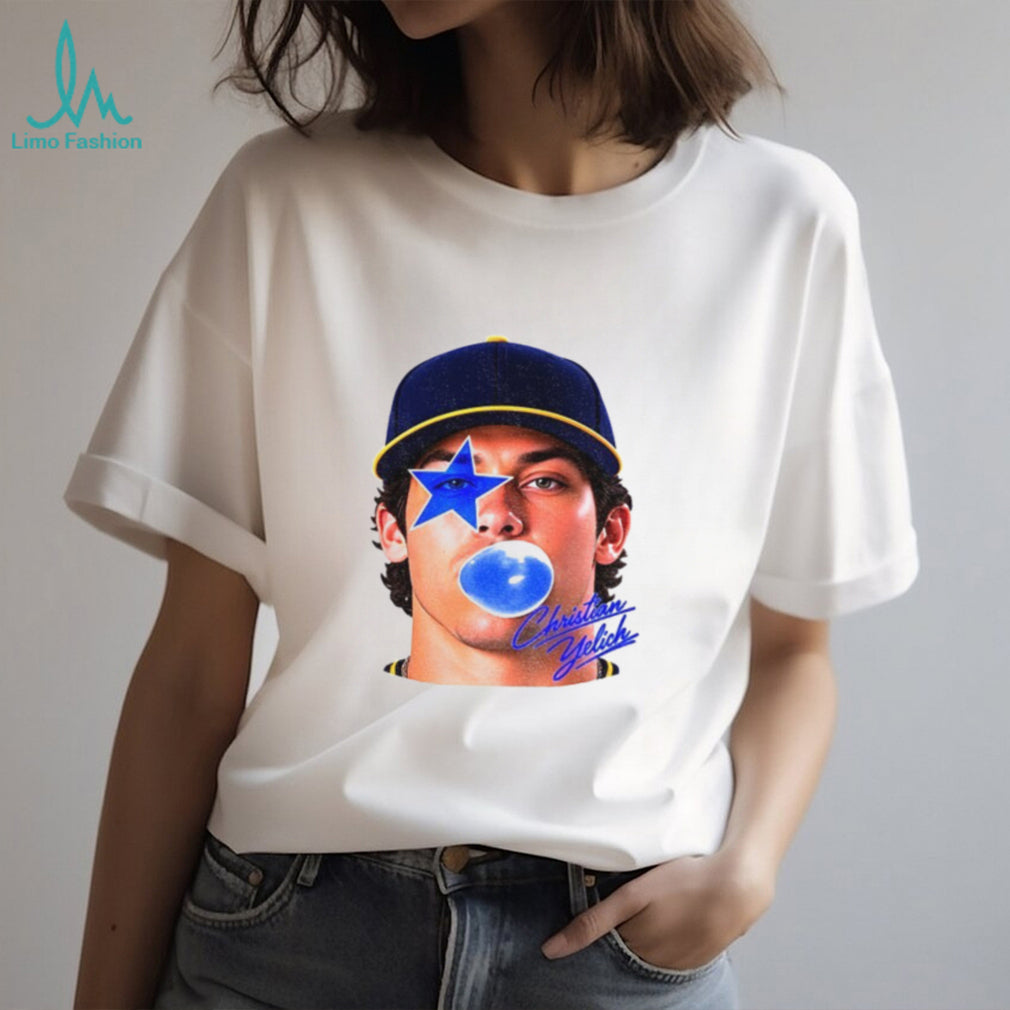 Christian Yelich Allstar Bubble MLB baseball player shirt