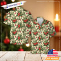 Christmas Holly Leaves And Berries Hawaiian Shirt