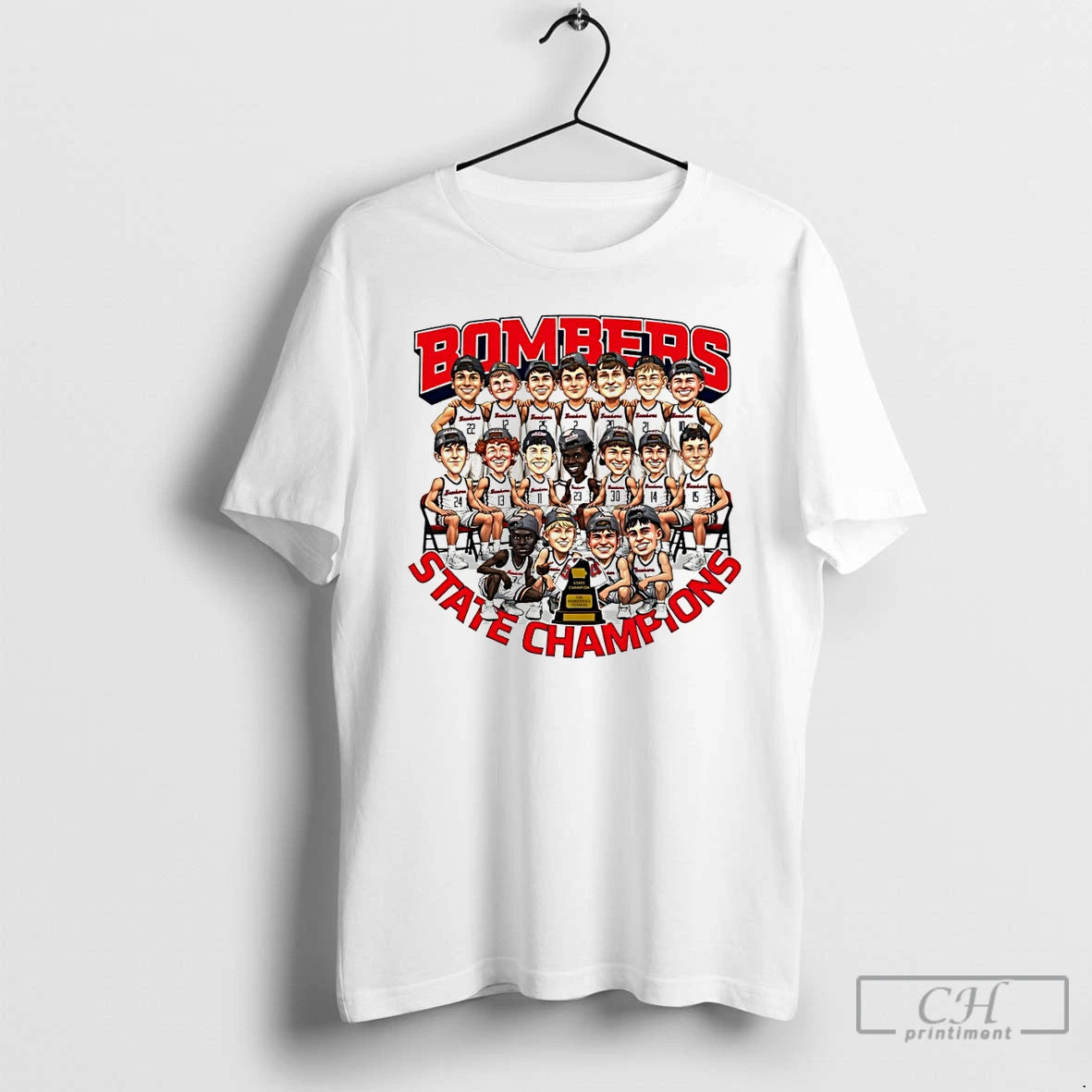 Classic Ballard Bombers Basketball State Champions Cartoon