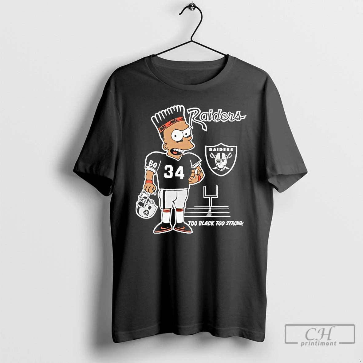 Classic Bart Simpson X Bo Jackson Raiders Too Black Too Strong