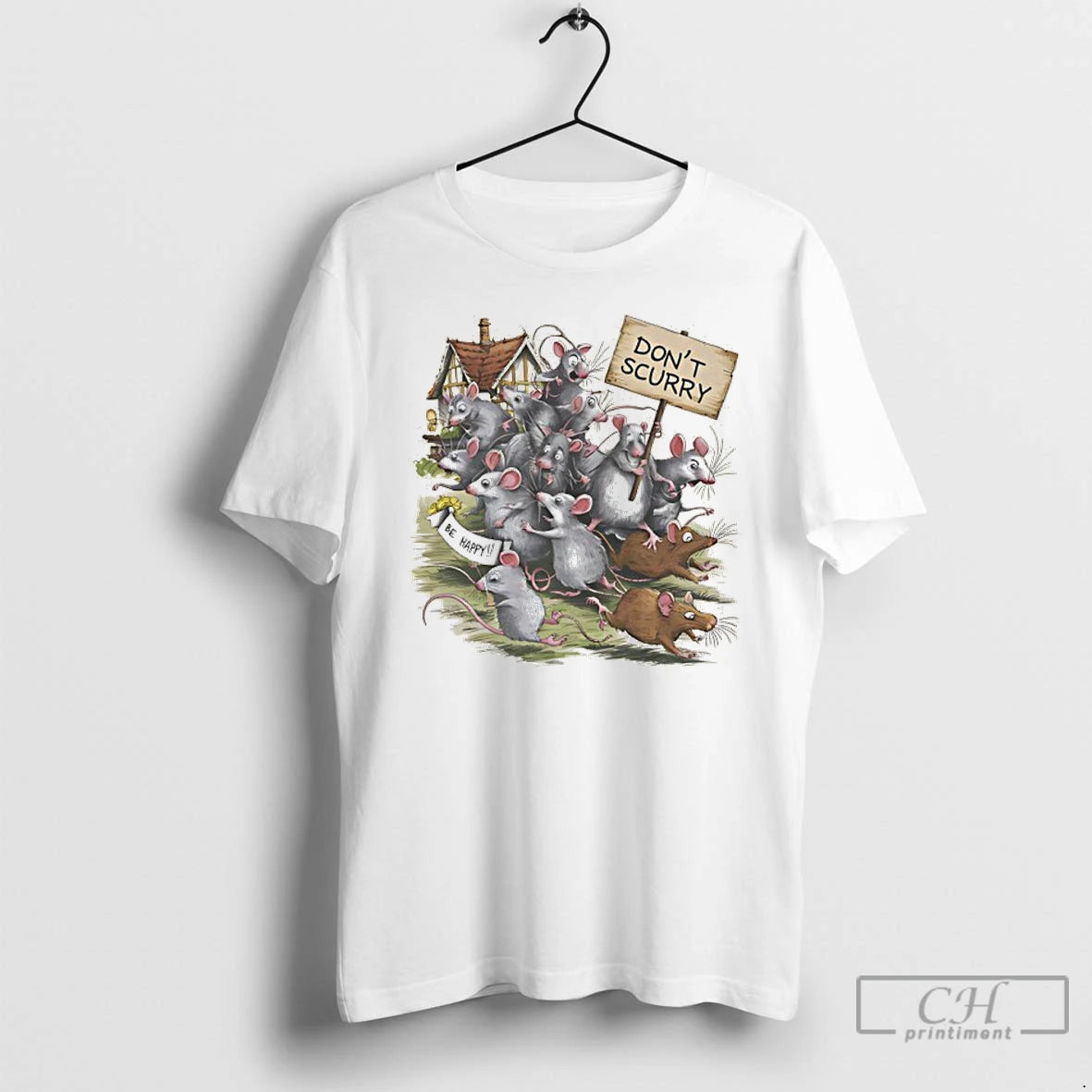Classic Dont Scurry Be Happy Mouse Graphic