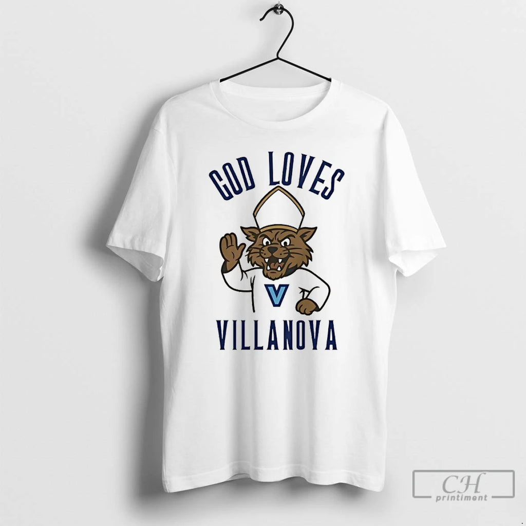 Classic God Loves Villanova Wildcats Logo