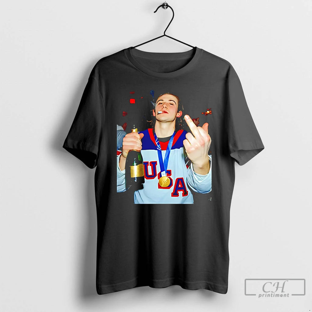 Classic Jack Hughes Smoking Middle Finger And Beer Usa Hockey Champion 2026 T Shirts Sweater